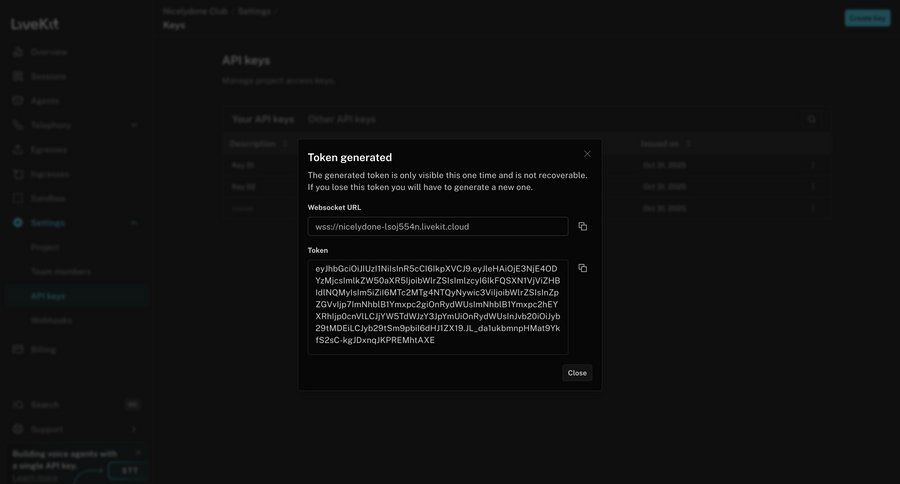 Livekit
				settings ui page example