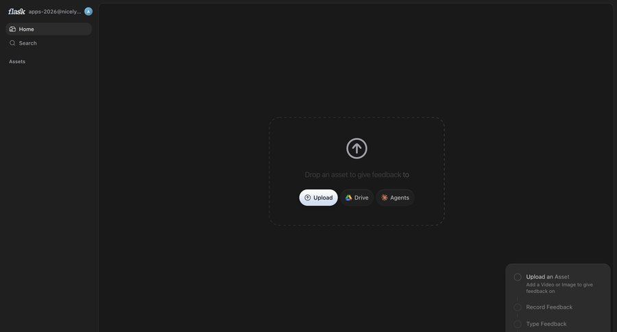 Flask
			empty state home dropdown & other states upload call to action modern sidebar file upload drag and drop dashboard collaboration navigation sidebar getting started ui page example