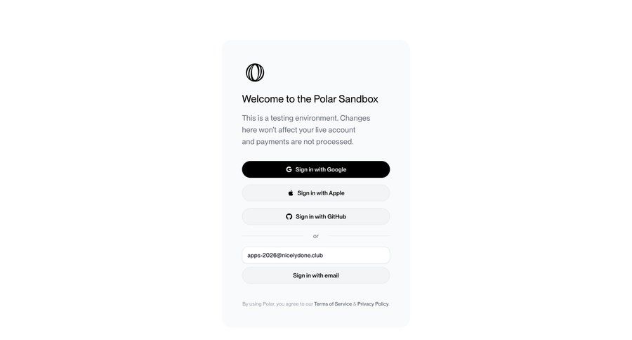 Polar
				signin ui page example
