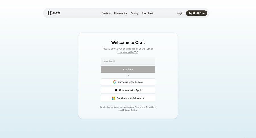 Craft
				signin ui page example