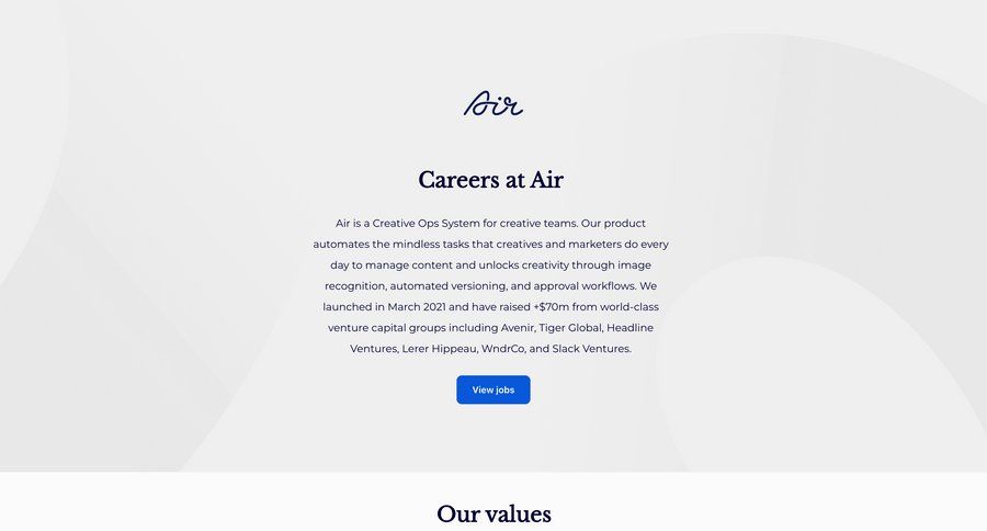 Air
				company ui page example