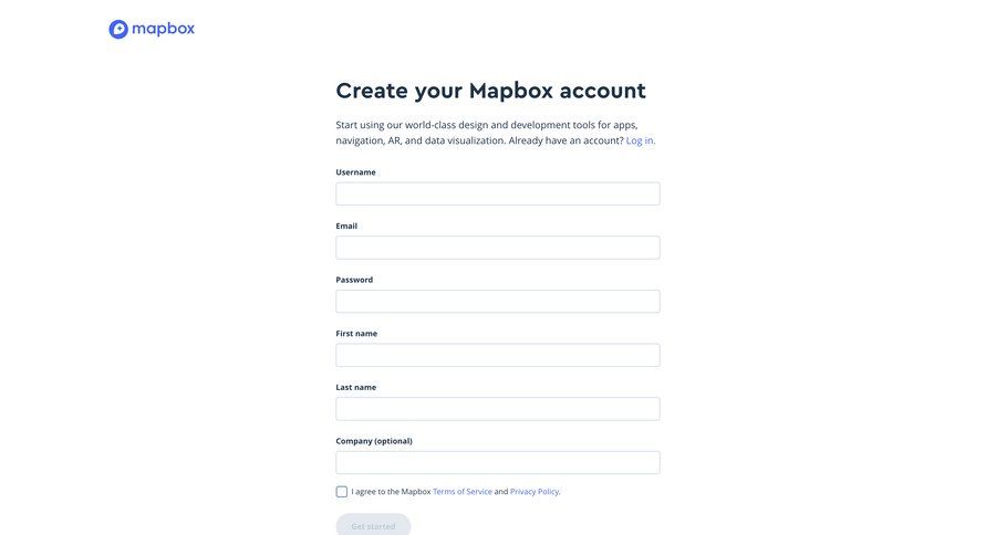 Mapbox
				signup page example