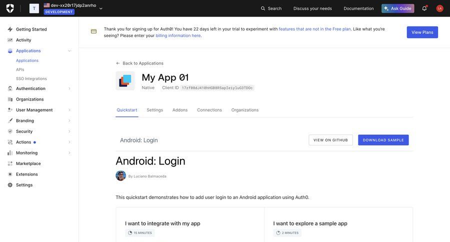 Auth0
			 authentication login page sidebar user authentication settings integration documentation sidebar navigation configuration guide instructions getting started quick actions code snippet application management sdk integration docs search suggestions doc quick keys command k ui page example