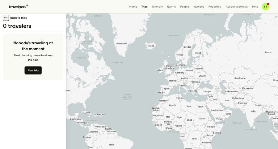 Travelperk
				empty state ui page example