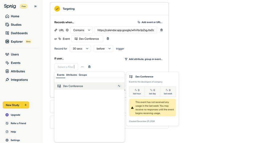 Sprig
			 configuration sidebar navigation form dropdown filters sidebar alert setup menu collaborators group members filter options controls ui page example