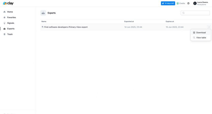 Clay
			 data management grid data export sidebar menu download table ui page example