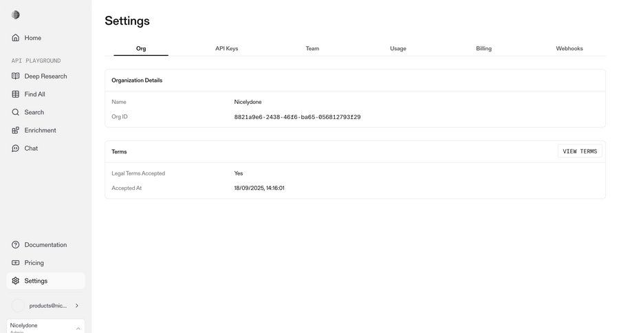 Parallel
			settings billing account settings team settings configuration settings ui page example
