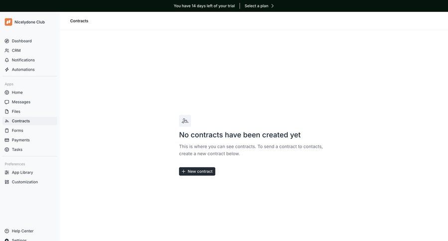 Assembly
			 sidebar navigation document management trial banner ui page example