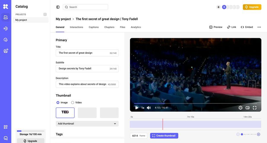 Kinescope
				detail page ui page example