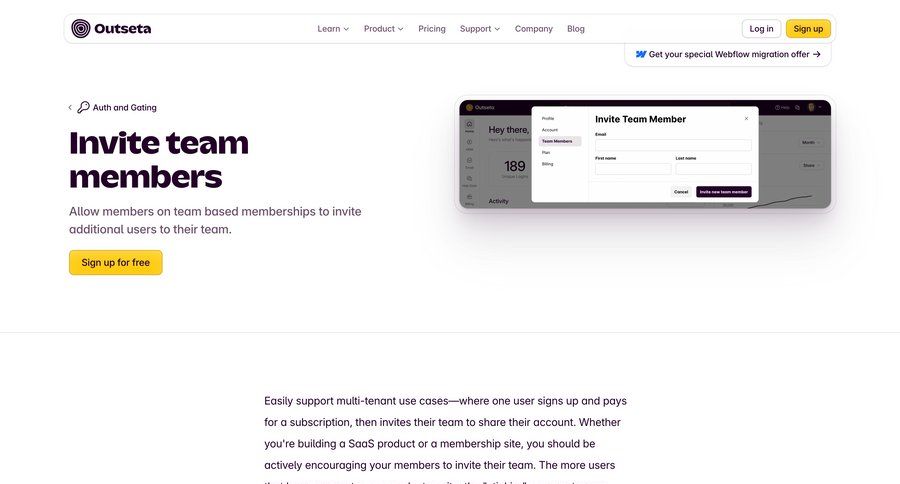 Outseta
				signup ui page example