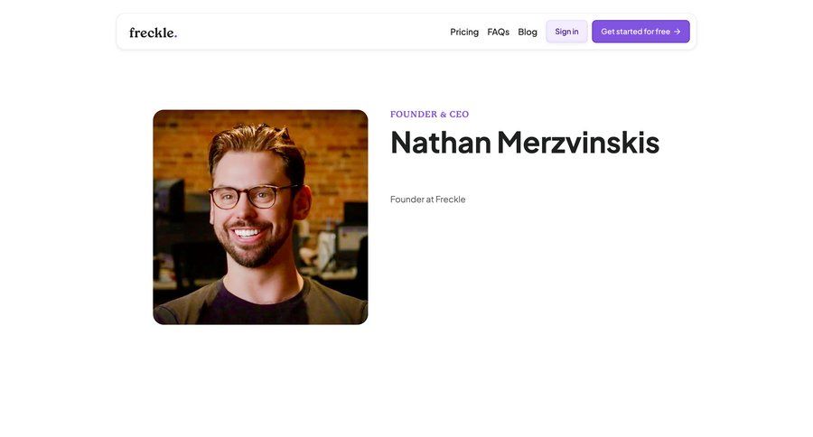 Freckle
				profile ui page example