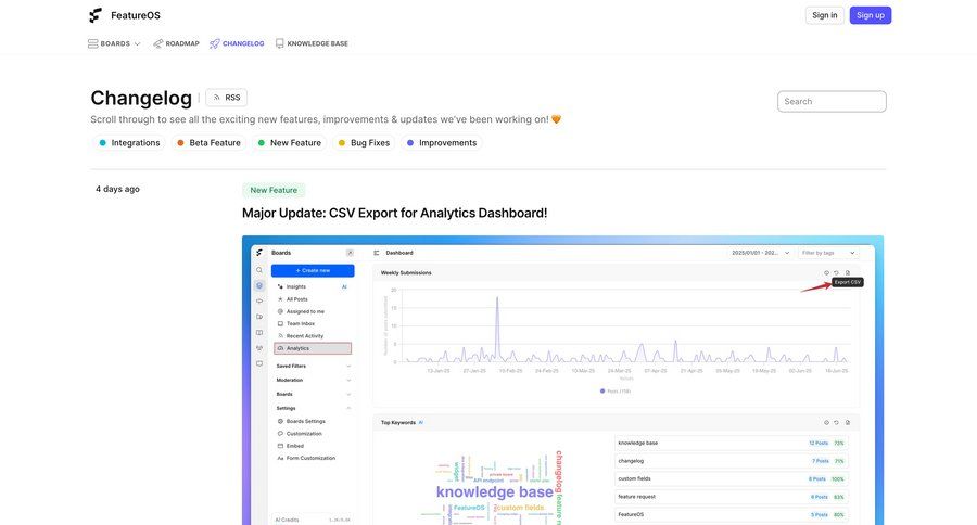 FeatureOS
			 timeline view ui page example
