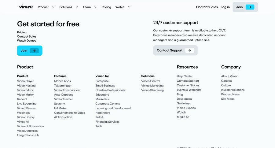 Vimeo
				company ui page example