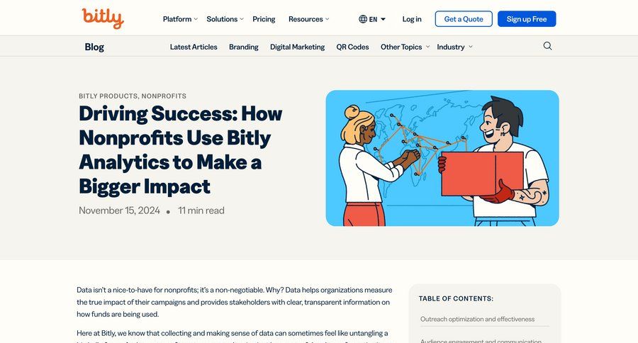 Bitly
			 media gallery rich text newsletter signup ui page example