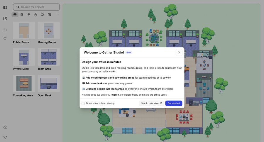Gather
			 drag and drop onboarding modal ui page example