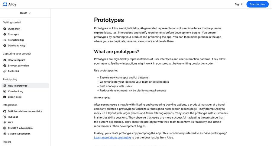Alloy
			 knowledge base article documentation ui page example