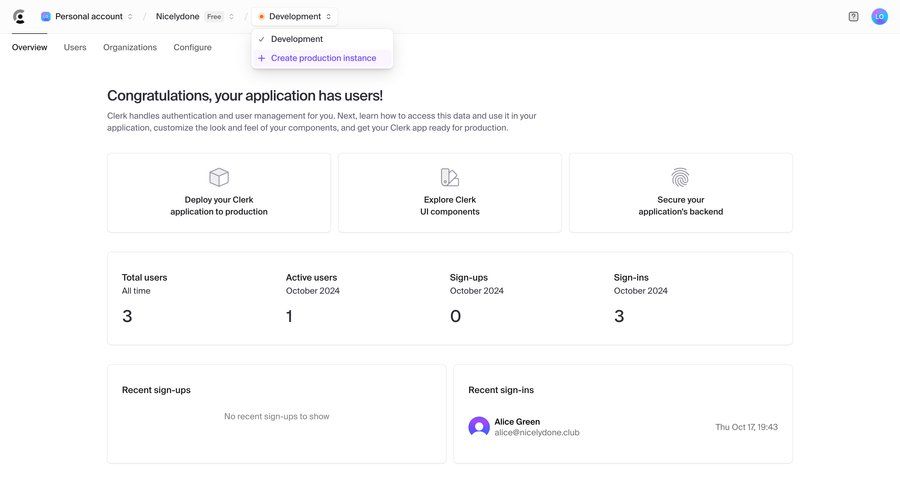 Clerk
			 dashboard user management grid onboarding user authentication analytics dashboard dashboard overview dashboard warning deploy menu data visualization performance metrics monitoring business intelligence kpi dashboard recent activity modern ui page example