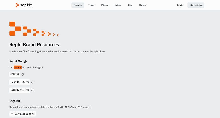Replit
			brand resources media gallery download alternatives assets media assets download report ui page example