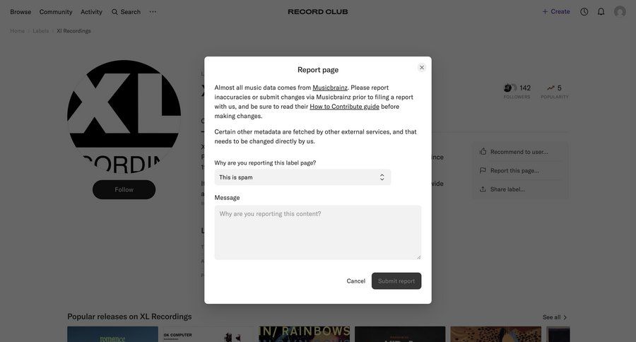 Record club
			 form user feedback call recording information page detail view item details info view ui page example