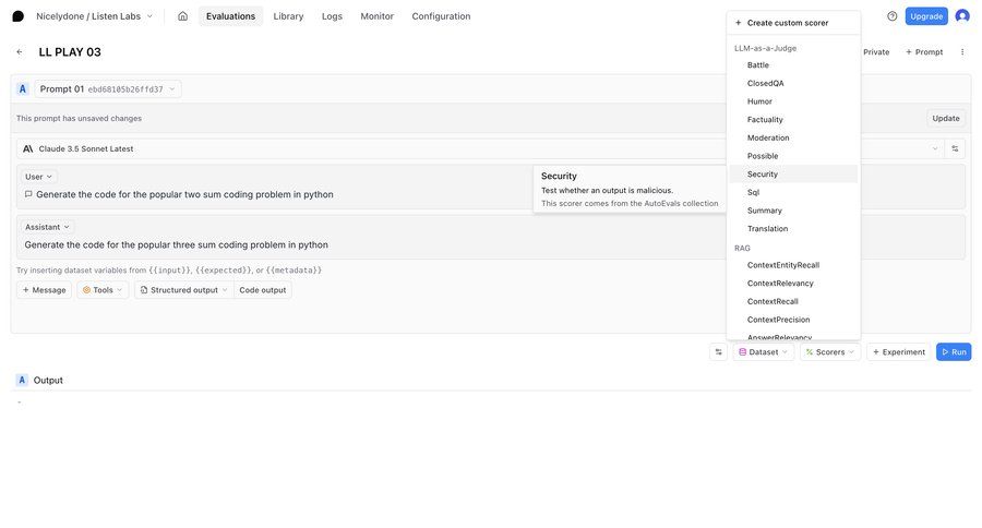 Braintrust
			settings tools command palette modal screen configuration artificial intelligence machine learning menu ui page example