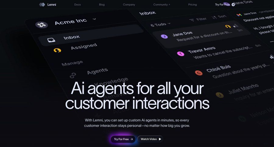 Lemni
			 call intelligence homepage home page ui page example