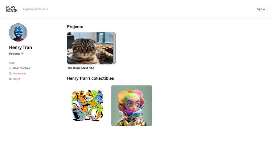Playbook
				profile page example