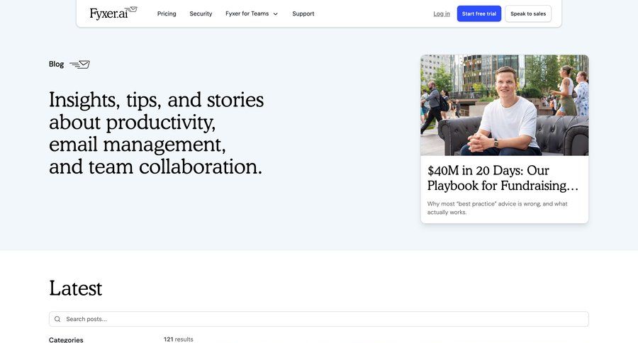 Fyxer
				blog ui page example