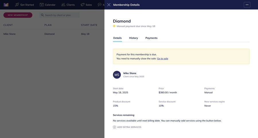 Mangomint
			 account management full screen modal alert ui page example