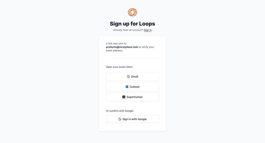 Loops
				signup ui page example