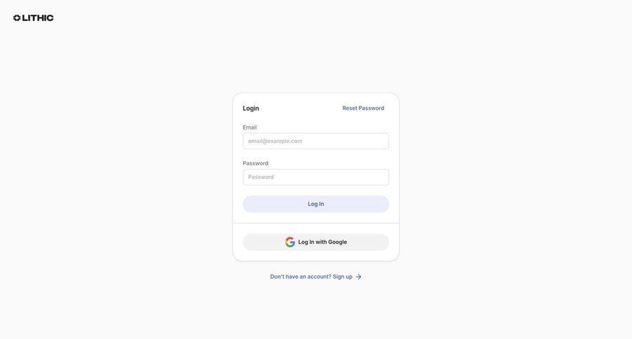 Lithic
				signin ui page example