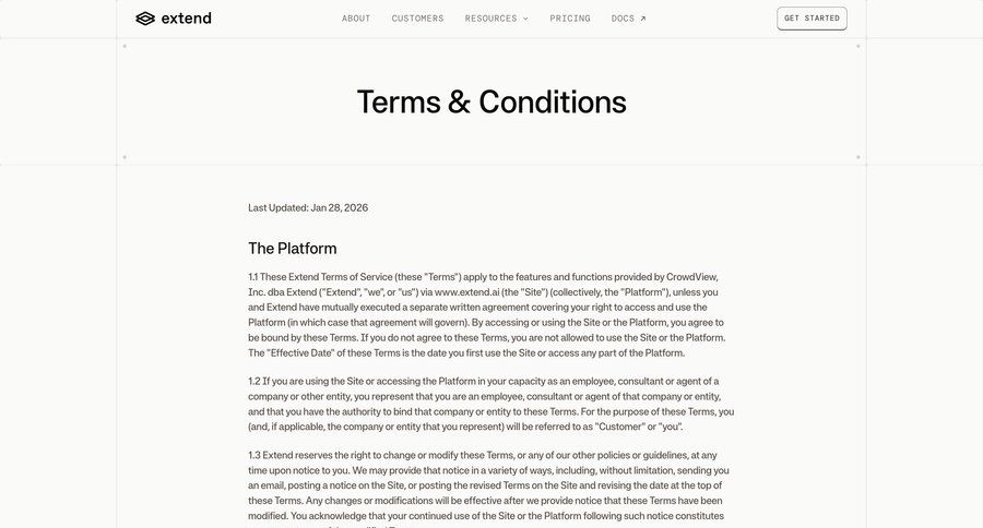 Extend
				legal ui page example