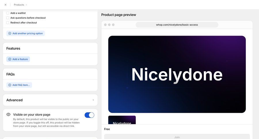 Whop
				create ui page example