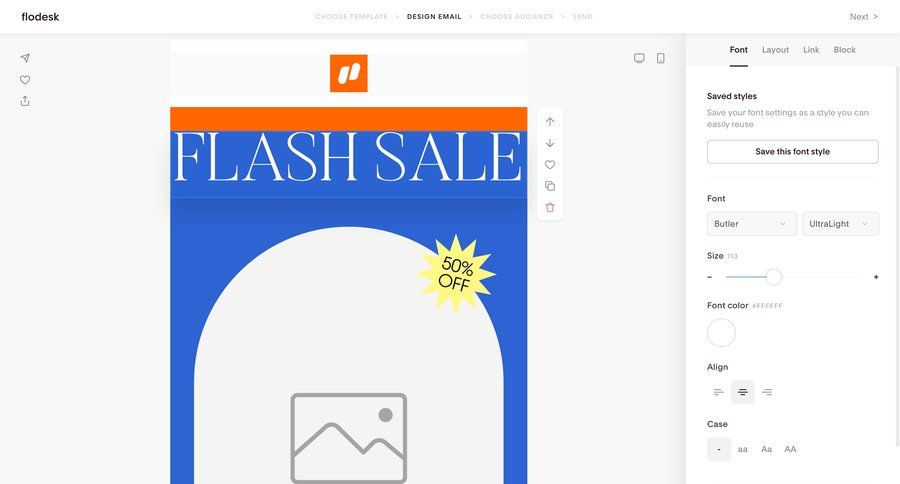 Flodesk
			content editor tools design editor form editor design full-screen layout typography wysiwyg announcement ui page example