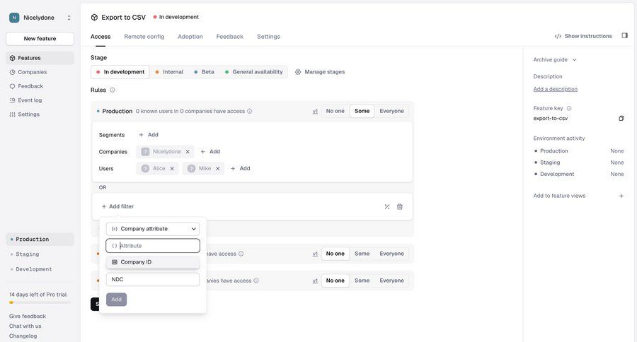 Reflag
			 data management configuration settings data export access control menu ui page example