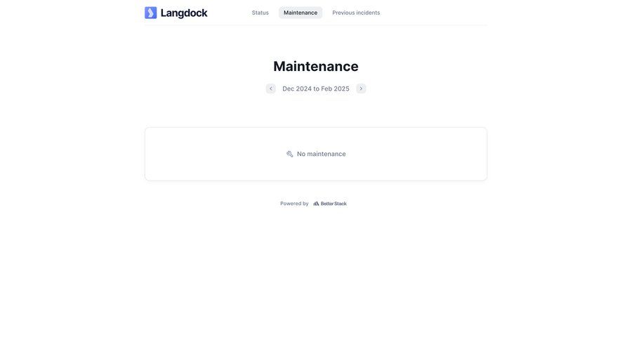 Langdock
				system status ui page example