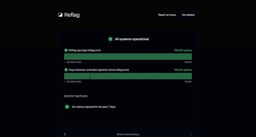 Reflag
				system status ui page example