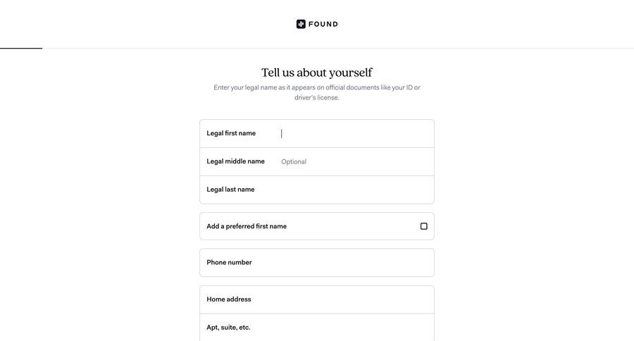Found
				onboarding ui page example