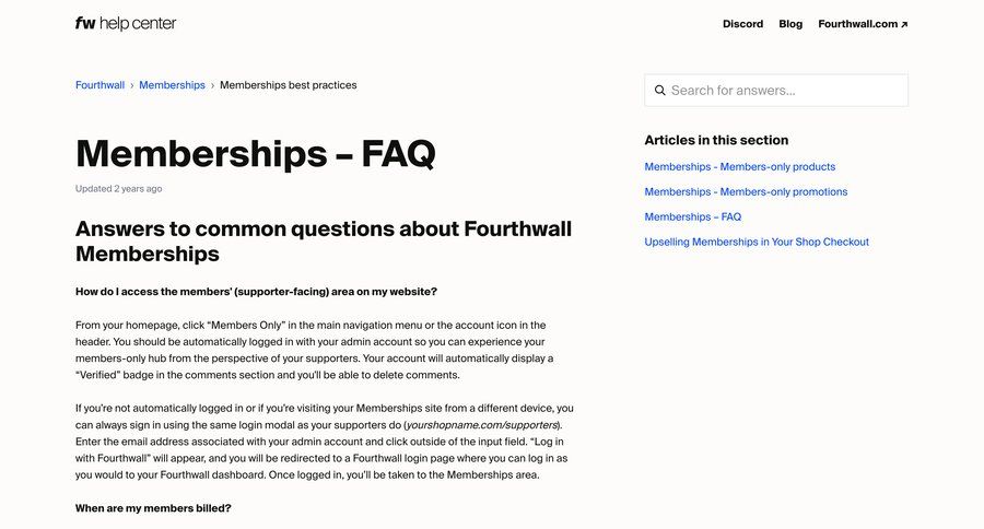 Fourthwall
				article ui page example