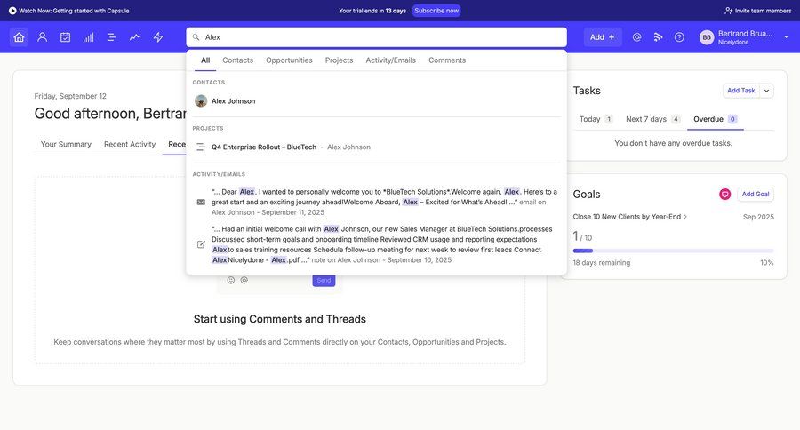 Capsule
			 search results ui page example