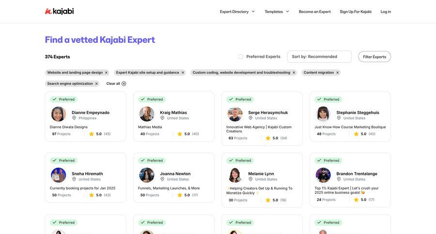 Kajabi
			 note creation user profile user user termination experts marketing website design pagination global search ui page example