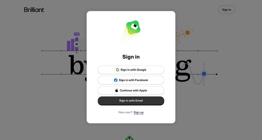 Brillant
			 form user authentication modal dialog authentication user account sign in ui page example