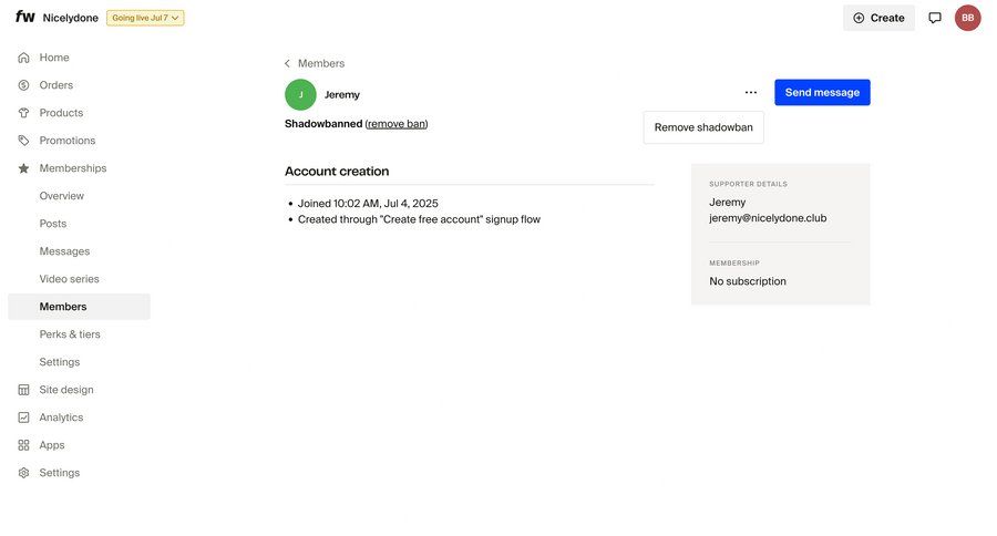 Fourthwall
			profile detail page team team settings e-commerce user management account management account creation user data sidebar user profile communication profile page card layout ui page example