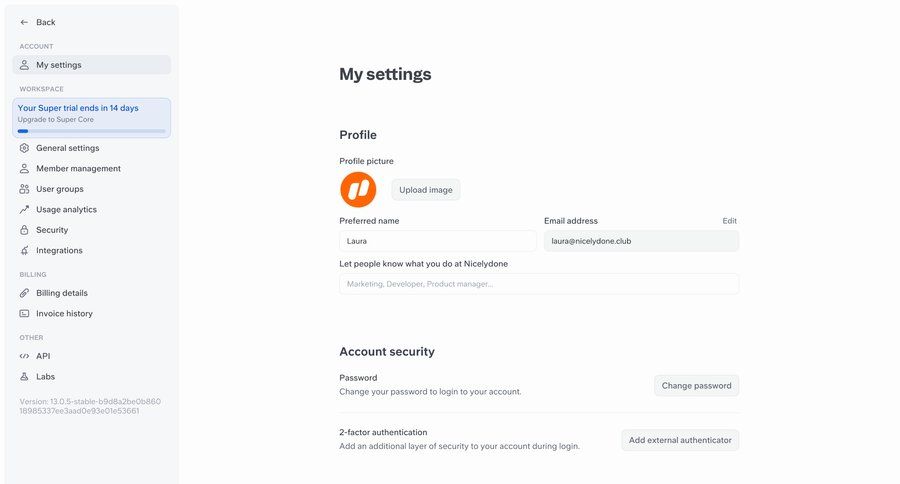 Super
			 sidebar navigation avatar upload ui page example
