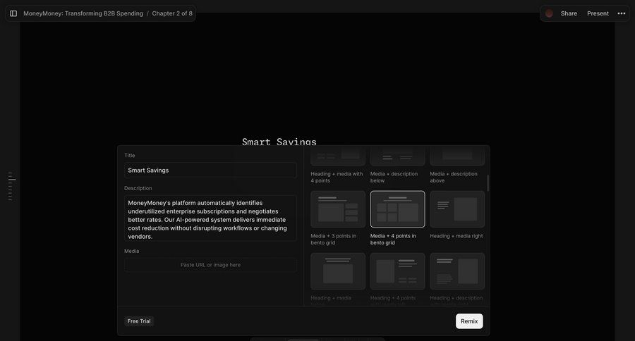 Chronicle
			 modal screen content management grid finance template selection ui page example