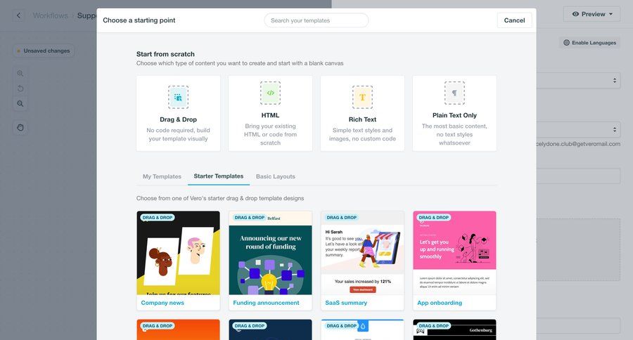 Vero
			 grid workflow workflow automation workflow creation modal interaction drag and drop email template selection drag & drop modern crm dashboard dashboard layouts rich text ui page example