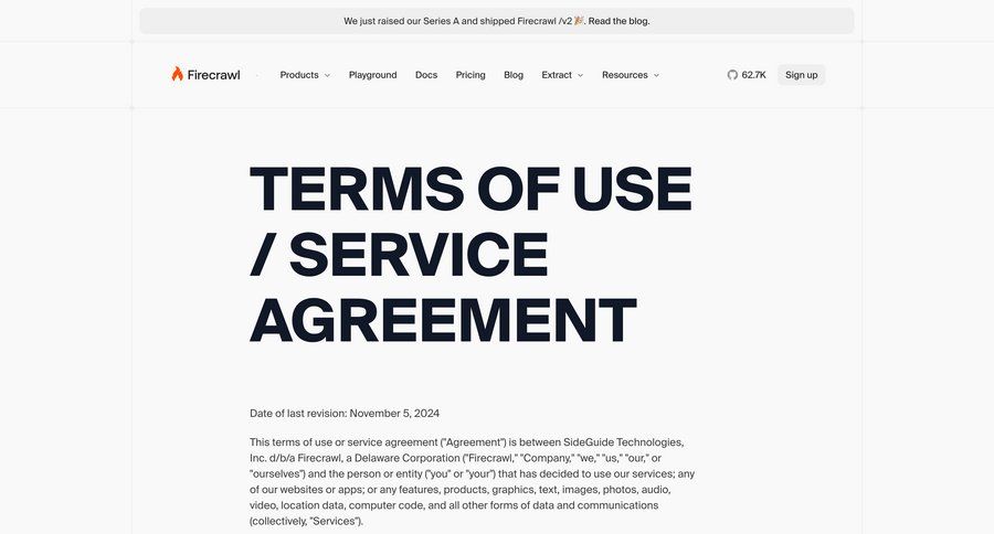 Firecrawl
				legal ui page example