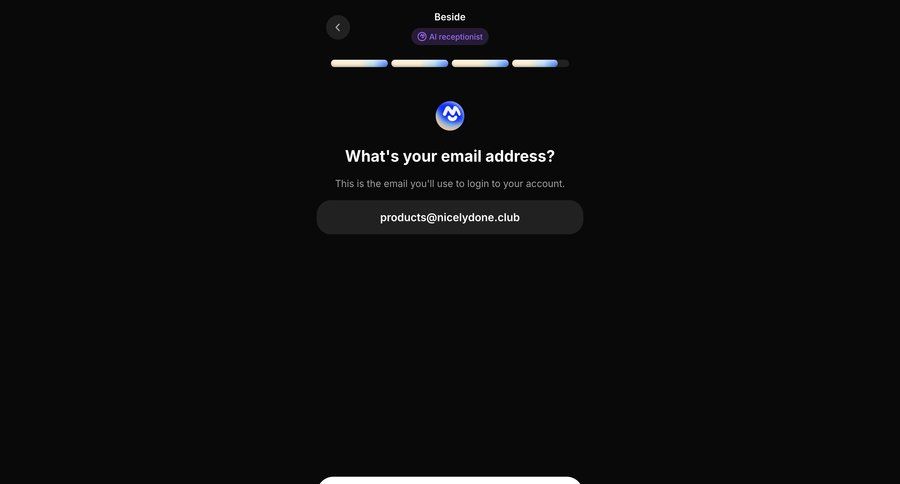 Beside
			 account creation progress indicator ui page example