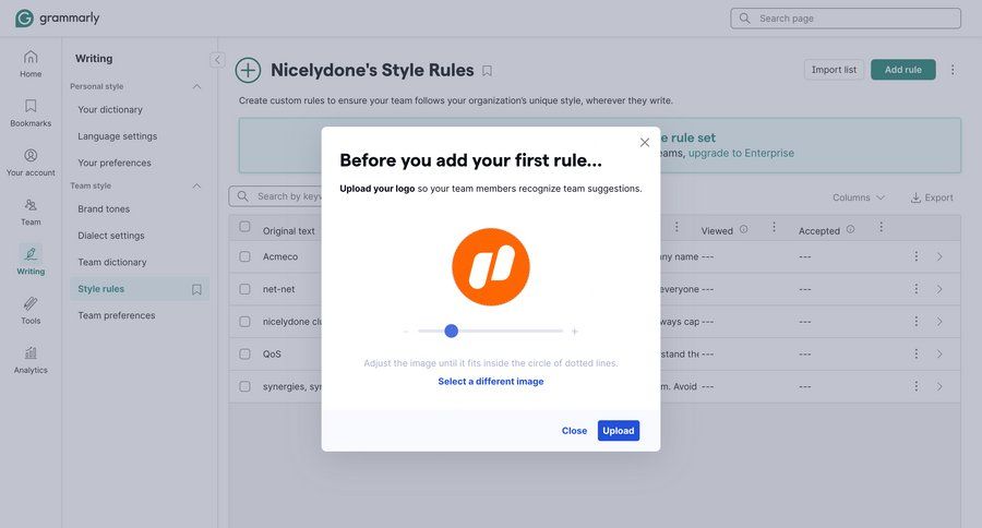 Grammarly
				onboarding ui page example