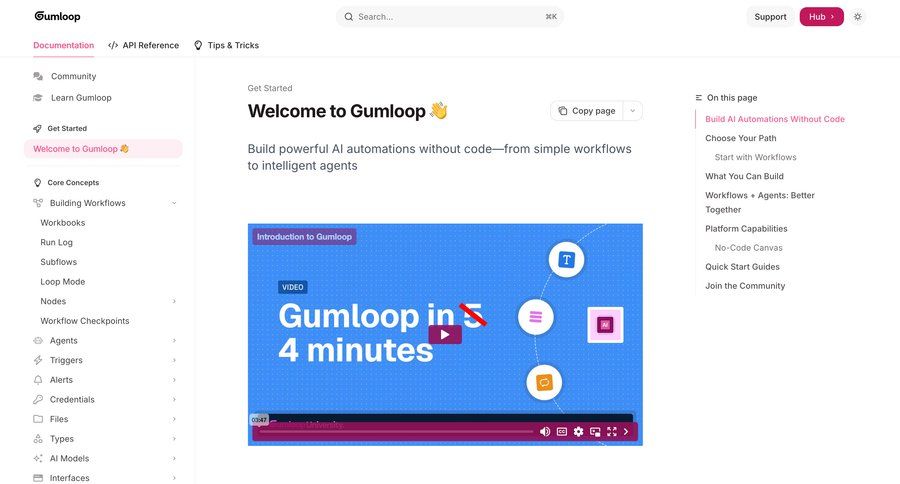 Gumloop
				documentation ui page example