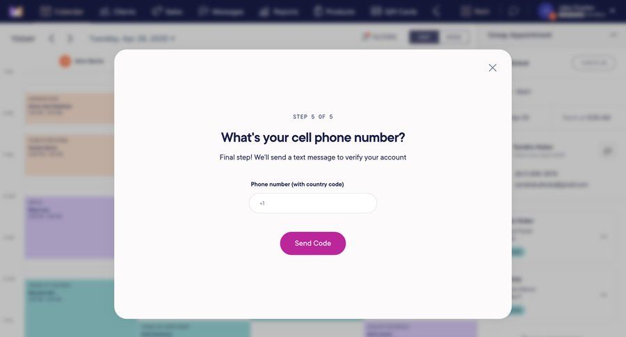 Mangomint
			onboarding verification account setup modal screen onboarding form authentication ui page example